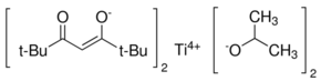 Titanium(IV) diisopropoxidebis(2,2,6,6-tetramethyl-3,5-heptanedionate) - CAS:144665-26-9 - Bis(dipivaloylmethanato)titanium diisopropoxide, Di(i-propoxide)bis(2, 2, 6, 6-tetramethyl-3, 5-heptanedionato)titanium (IV), 32tanium di(i-propoxide) bis(dipIValoy